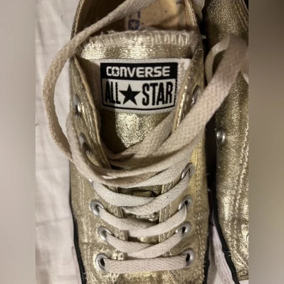 Converse Gold and White Sneakers - Picture 5 of 11